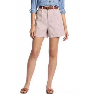 Vigoss Selena Trouser Short Stripe Cotton Bermuda Shorts Light Pink NWT Size 27